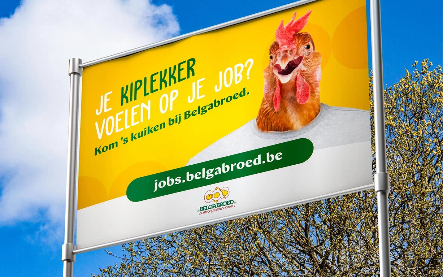 Campagnebeeld employer branding Belgabroed op billboard
