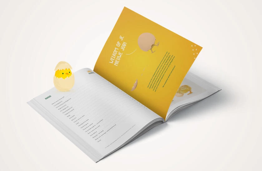 Openliggend onthaalbrochure van Belgabroed