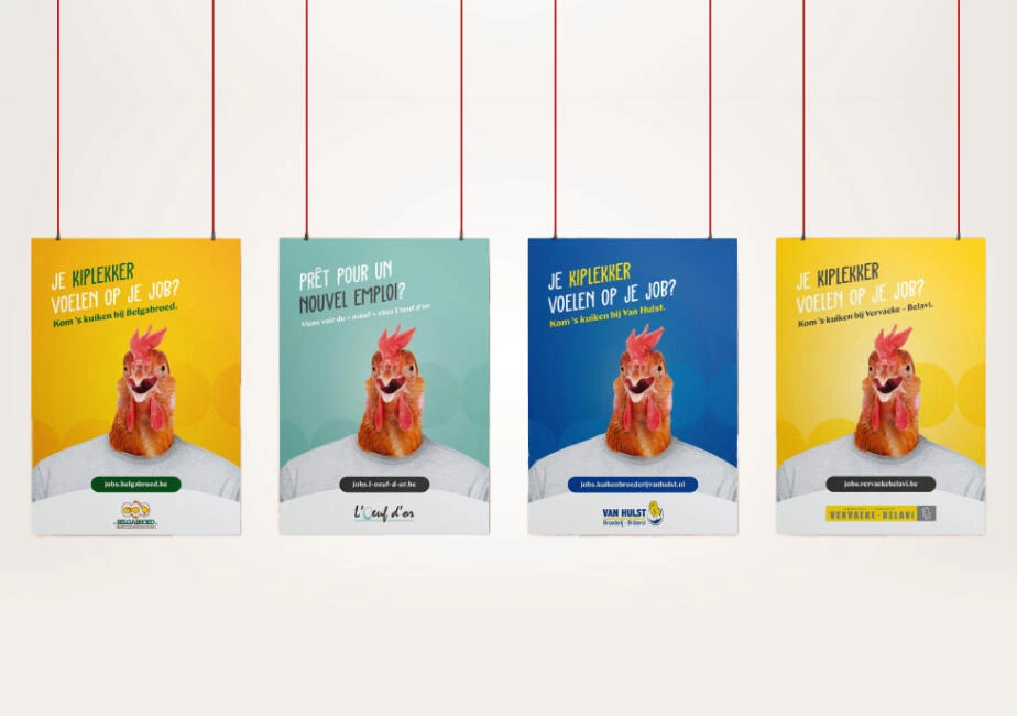 4 affiches van Belgabroed voor de nieuwe employer branding campagne