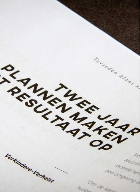 Close-up Brochure "Twee jaar plannen maken..."