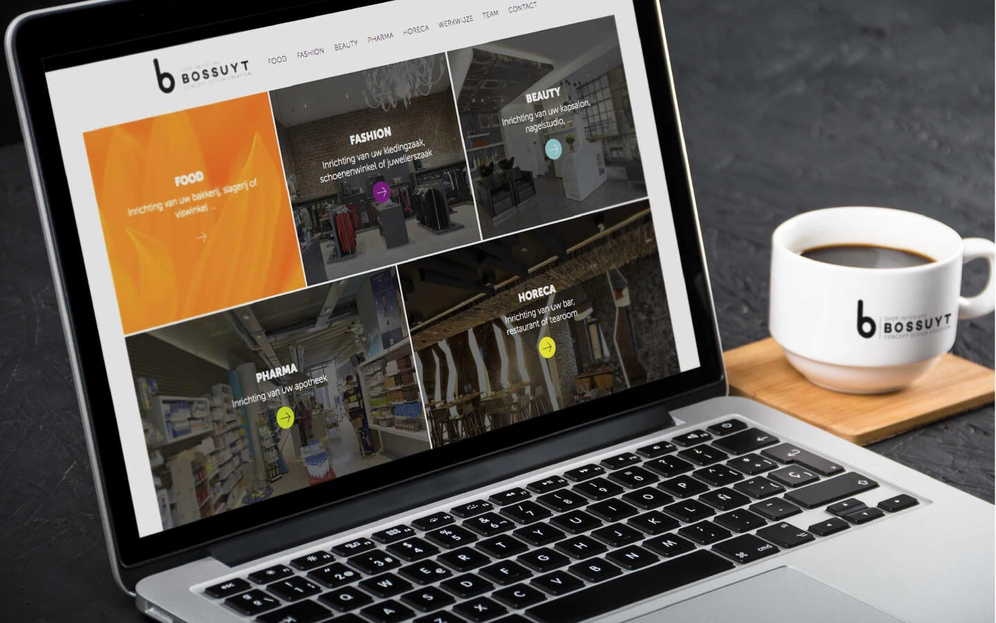 Website + koffietas Bossuyt Shop Interiors