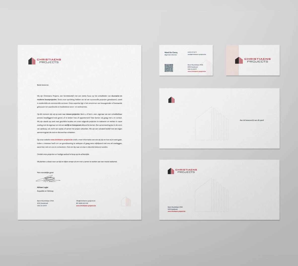 mock up branding van Christiaens Projects