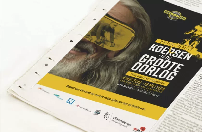 Advertentie in de krant van Centrum Ro nde van Vlaanderen