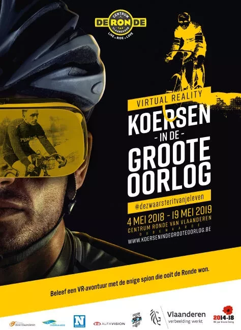 Affiche beeld koersen in de groote oorlog van Centrum Ronde van Vlaanderen