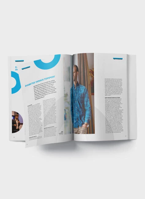 Opengevouwen magazine Diabetes Liga