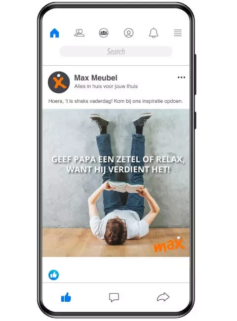 Social media Max Meubel op gsm