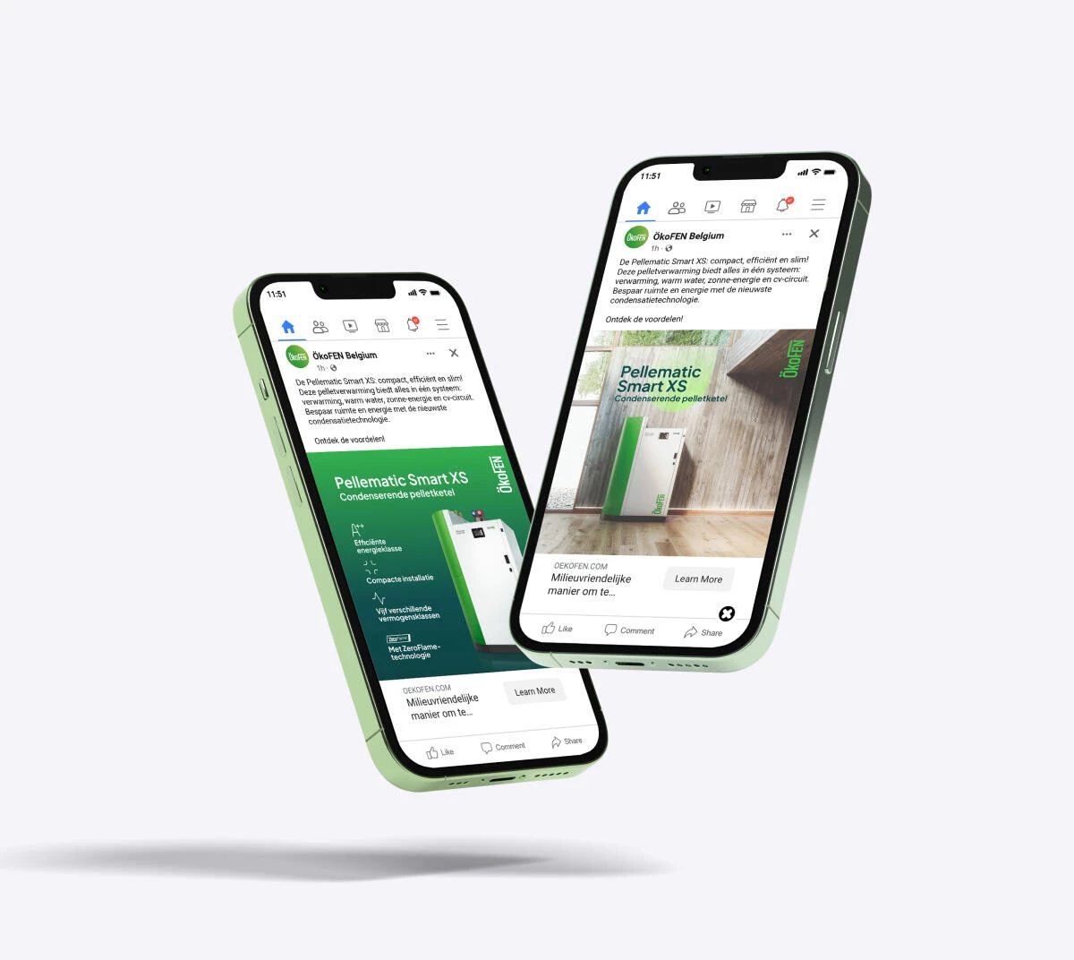 Foto social visuals ÖkoFEN marketingscan & leadgeneratie voor pelletketels