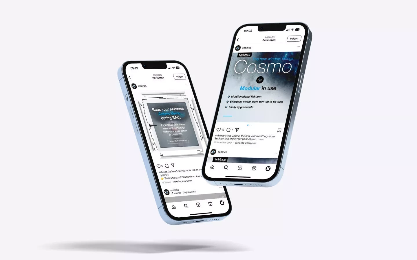 Foto social visuals Sobinco internationale productlancering
