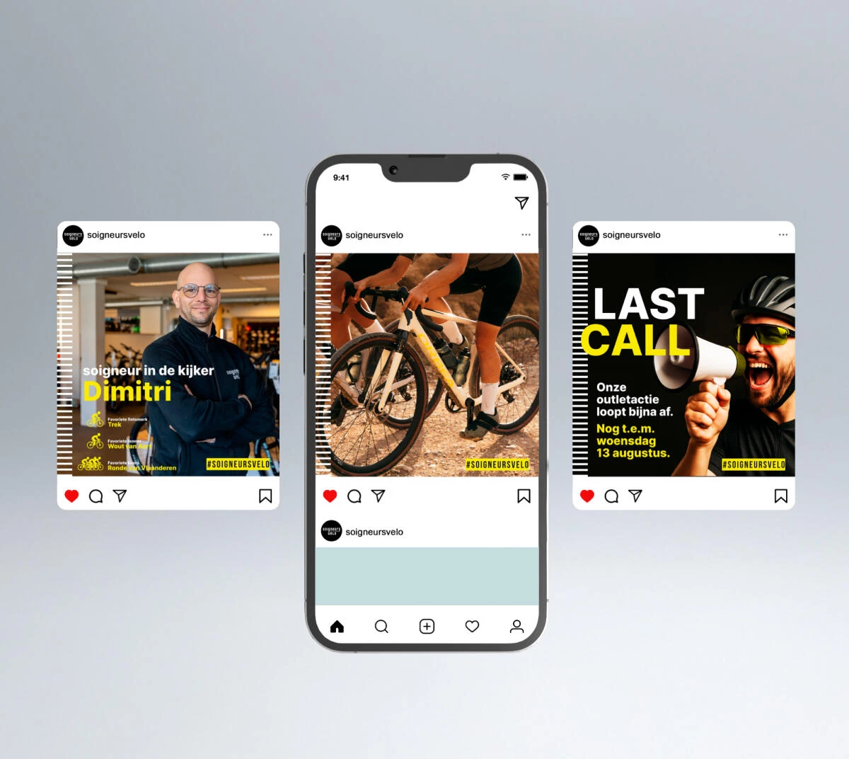 Soigneur Vélo social visuals mock up